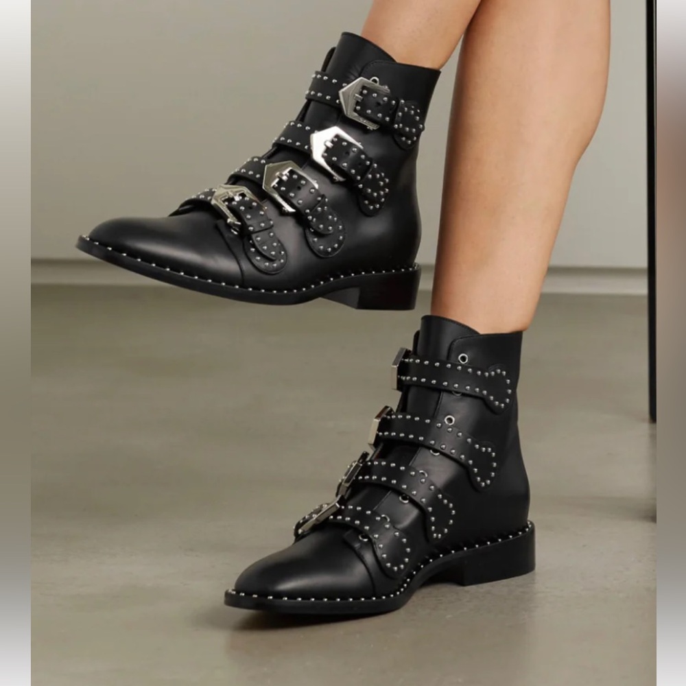 Givenchy Black Studded Combat Boots